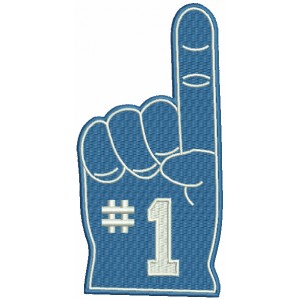 Number One Fan Finger Sports Filled Machine Embroidery Design Digitized Pattern